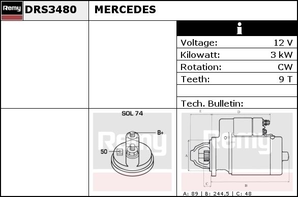 DELCO REMY starteris DRS3505